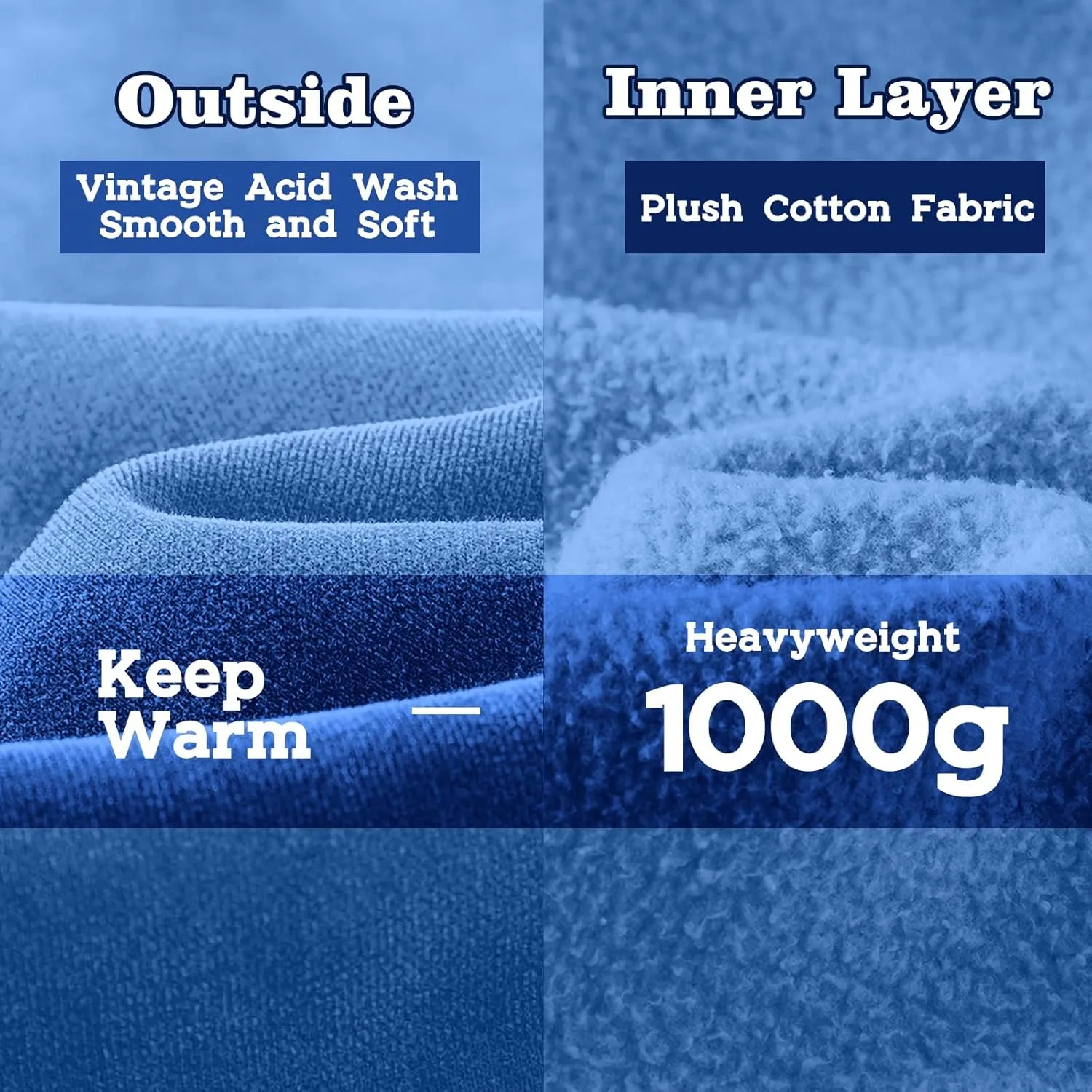 FAIABLE Mens Womens Double Zip Up Hoodie Oversized Acid Wash Hoodies Heavyweight Fleece Cotton Zipper Hoodie Vintage