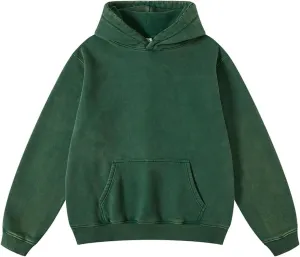FAIABLE Womens Oversized Vintage Acid Wash Cotton Fleece Hoodie for Women