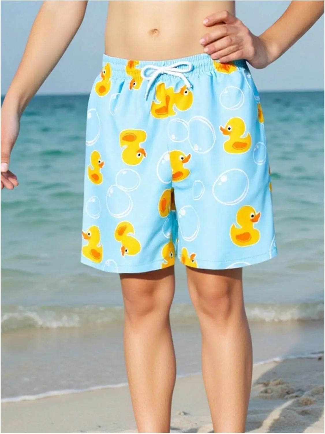 Floerns Boy's Patchwork Drawstring Waist Printed Summer Boho Track Shorts