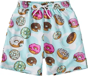 Floerns Boy's Patchwork Drawstring Waist Printed Summer Boho Track Shorts