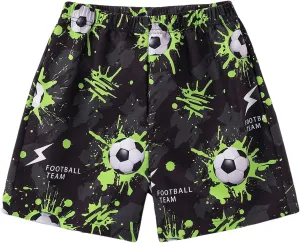 Floerns Boy's Patchwork Drawstring Waist Printed Summer Boho Track Shorts