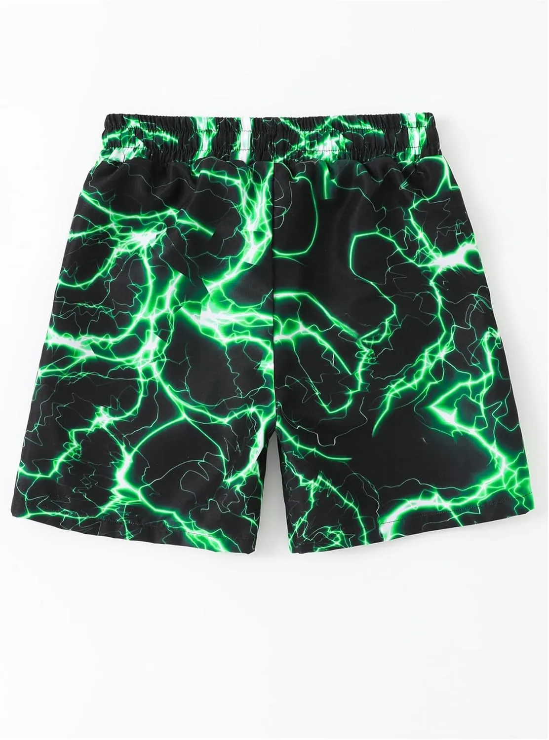 Floerns Boy's Patchwork Drawstring Waist Printed Summer Boho Track Shorts