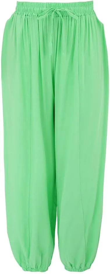 GIERIDUC Womens Baggy Linen Pants Casual Boyfriend High Rise Wide Leg Harem Trousers Loose Fit Y2K Trendy Pants with Pockets