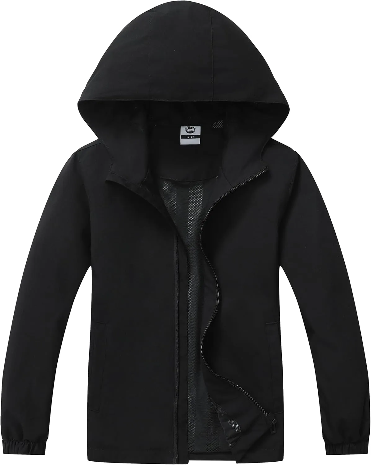 Girls Outdoor Lightweight Rain Jacket Kids Waterproof Breathable Mesh Lined Raincoat