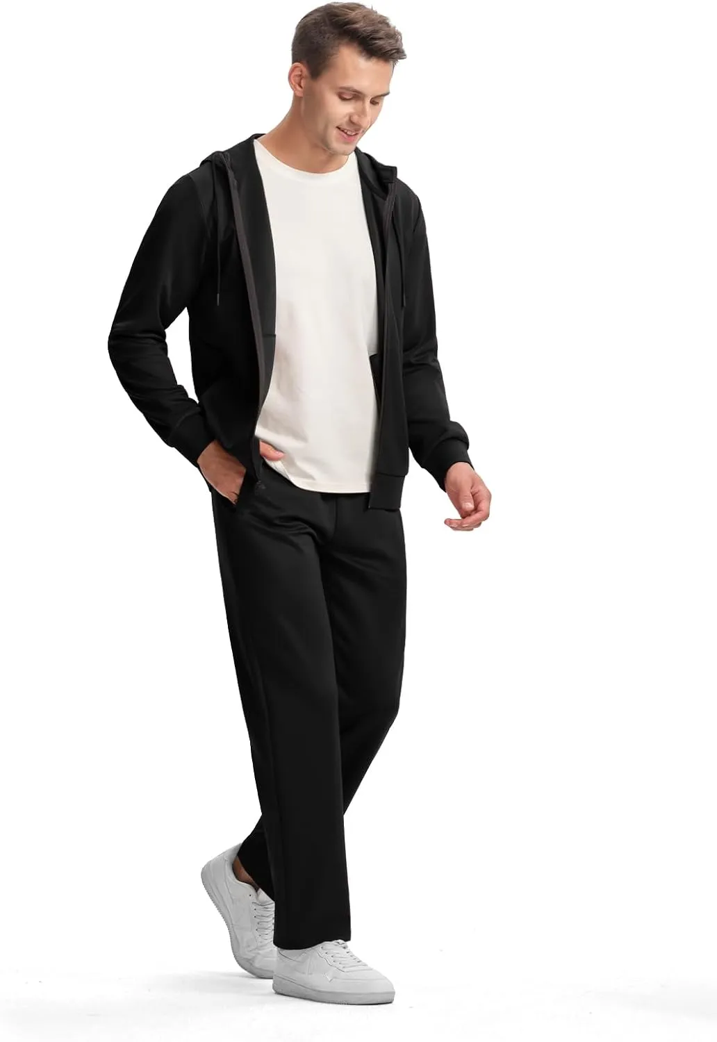 Gopune Men's Tracksuit 2 Pieces Set Hoodie Sweatsuits Full Zip Athletic Jogging Suits Long Sleeve Casual Sports Outfits