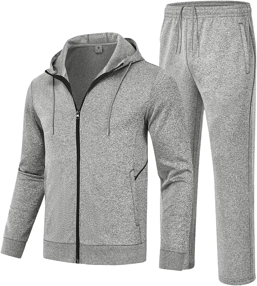 Gopune Men's Tracksuit 2 Pieces Set Hoodie Sweatsuits Full Zip Athletic Jogging Suits Long Sleeve Casual Sports Outfits