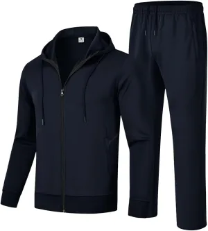 Gopune Men's Tracksuit 2 Pieces Set Hoodie Sweatsuits Full Zip Athletic Jogging Suits Long Sleeve Casual Sports Outfits
