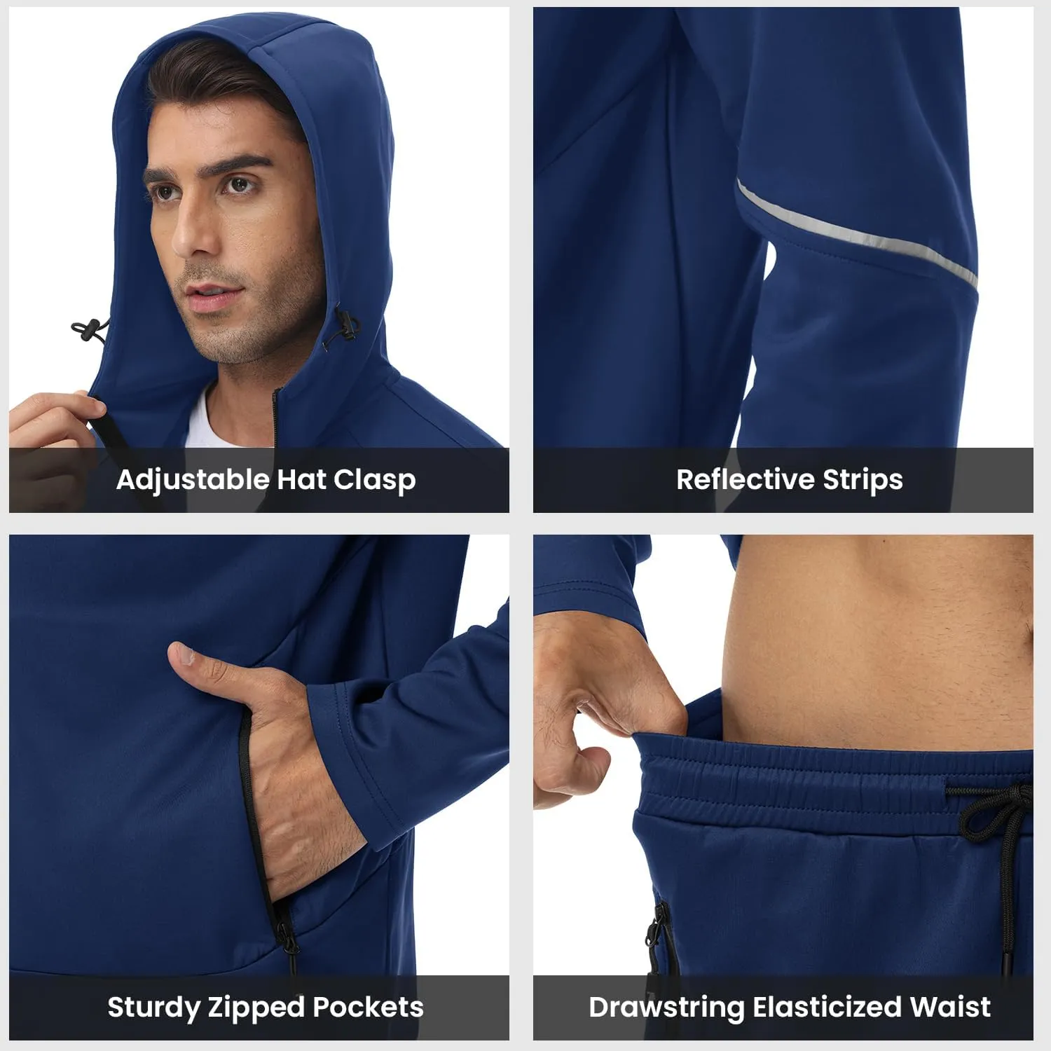Gopune Men's Tracksuit 2 Pieces Set Hoodie Sweatsuits Full Zip Athletic Jogging Suits Long Sleeve Casual Sports Outfits
