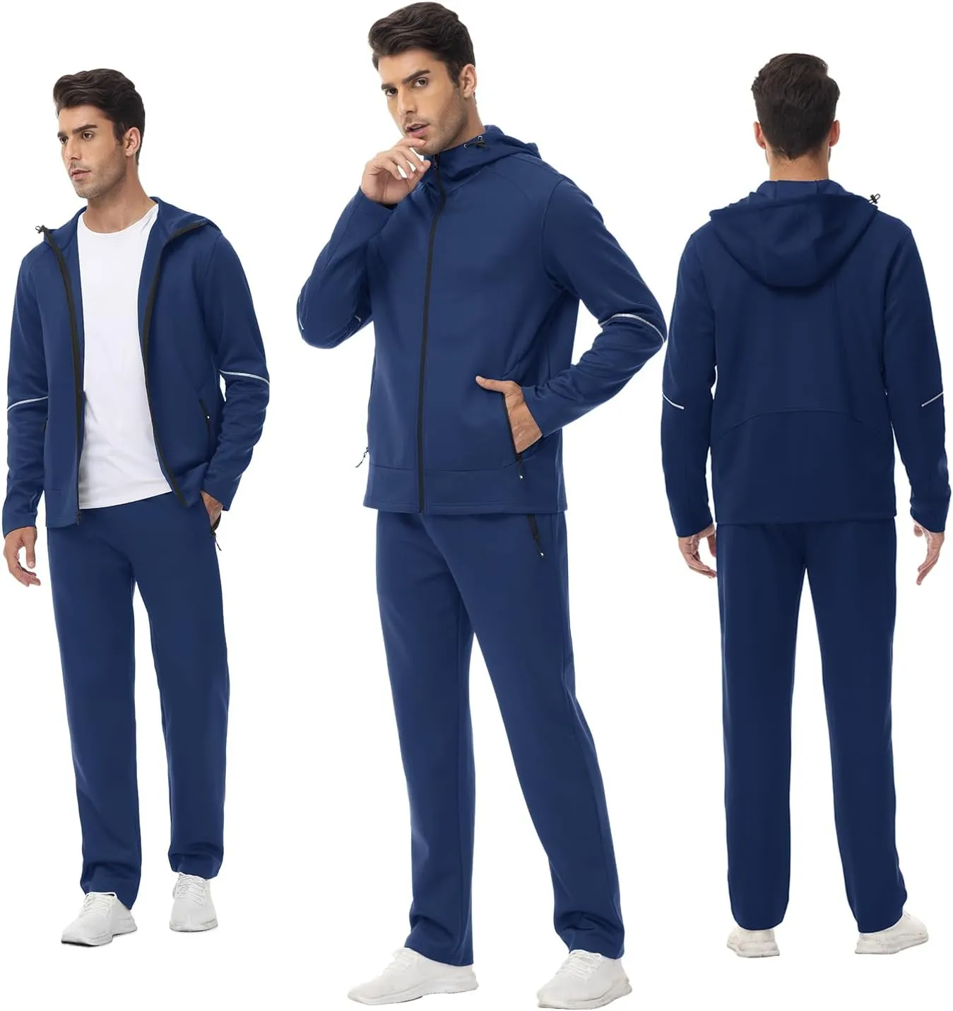 Gopune Men's Tracksuit 2 Pieces Set Hoodie Sweatsuits Full Zip Athletic Jogging Suits Long Sleeve Casual Sports Outfits