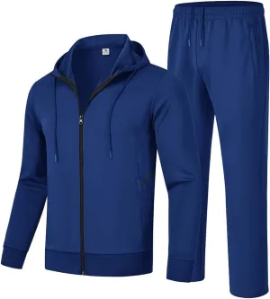 Gopune Men's Tracksuit 2 Pieces Set Hoodie Sweatsuits Full Zip Athletic Jogging Suits Long Sleeve Casual Sports Outfits