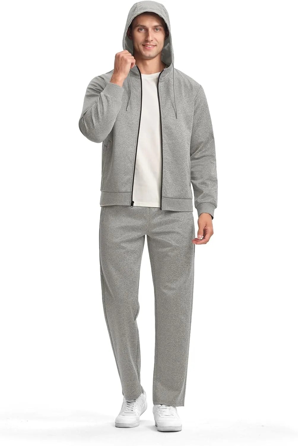 Gopune Men's Tracksuit 2 Pieces Set Hoodie Sweatsuits Full Zip Athletic Jogging Suits Long Sleeve Casual Sports Outfits