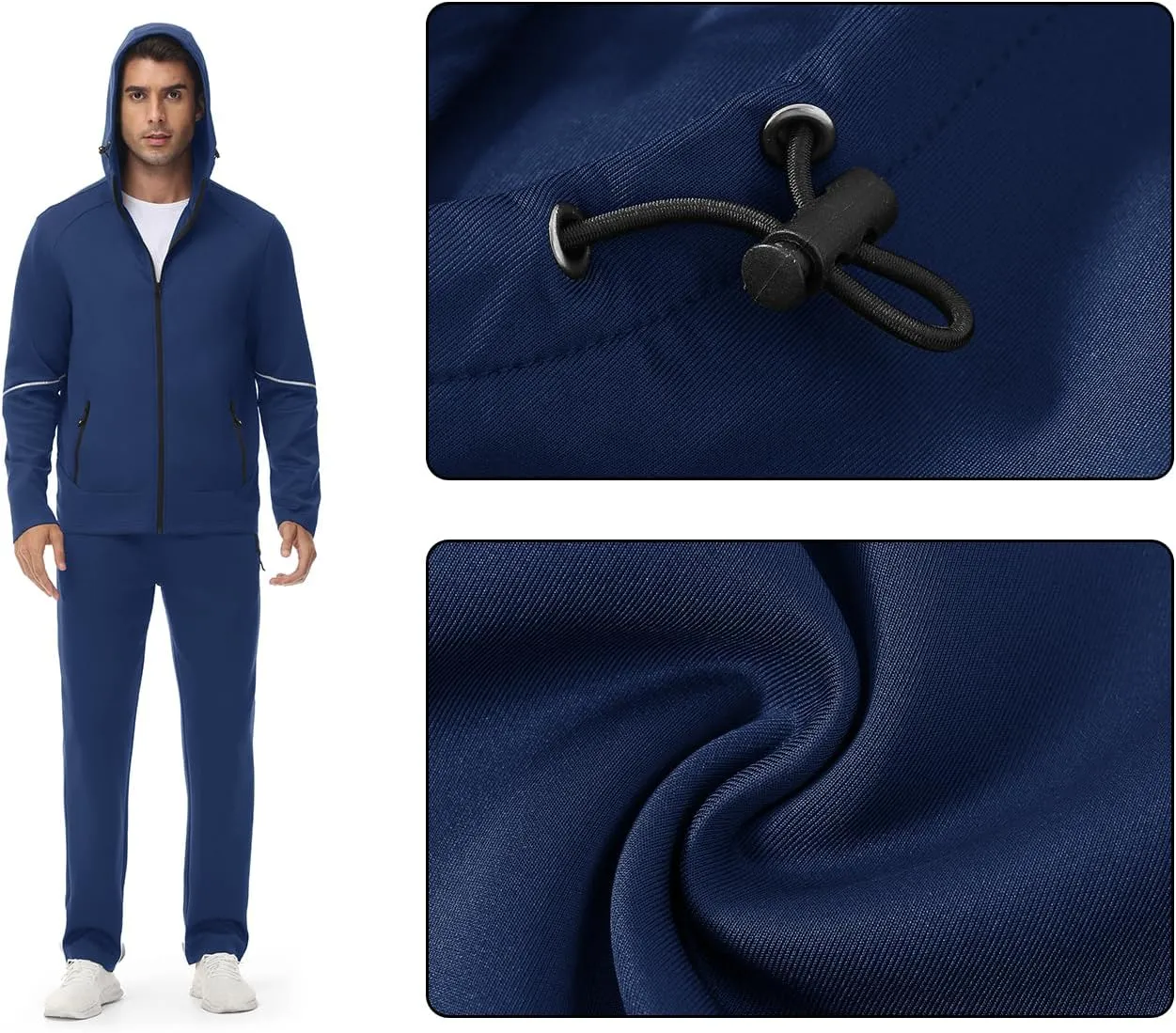 Gopune Men's Tracksuit 2 Pieces Set Hoodie Sweatsuits Full Zip Athletic Jogging Suits Long Sleeve Casual Sports Outfits