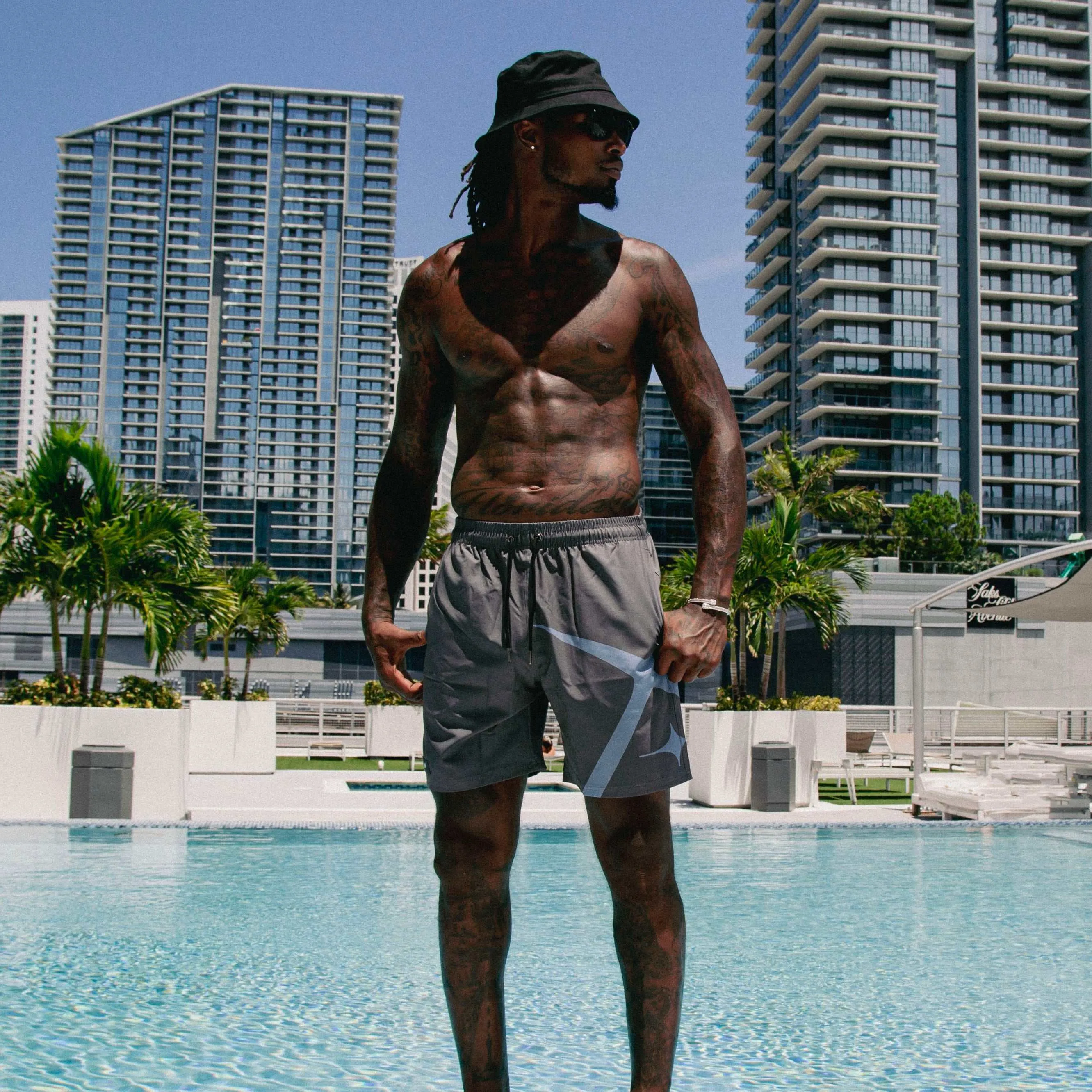 Grey Summer Board Shorts
