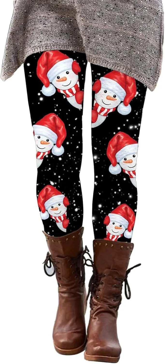 Halloween Leggings Pants for Women Elastic High Waist Yoga Pants Workout Pumpkins Ghost Print Slim Fit Lounge Pants