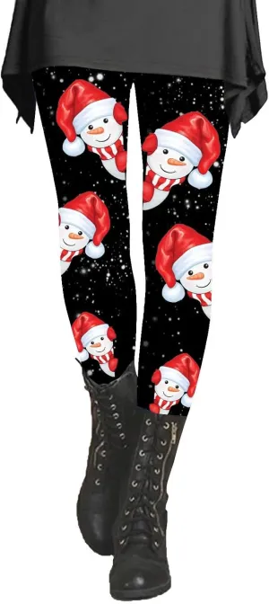 Halloween Leggings Pants for Women Elastic High Waist Yoga Pants Workout Pumpkins Ghost Print Slim Fit Lounge Pants
