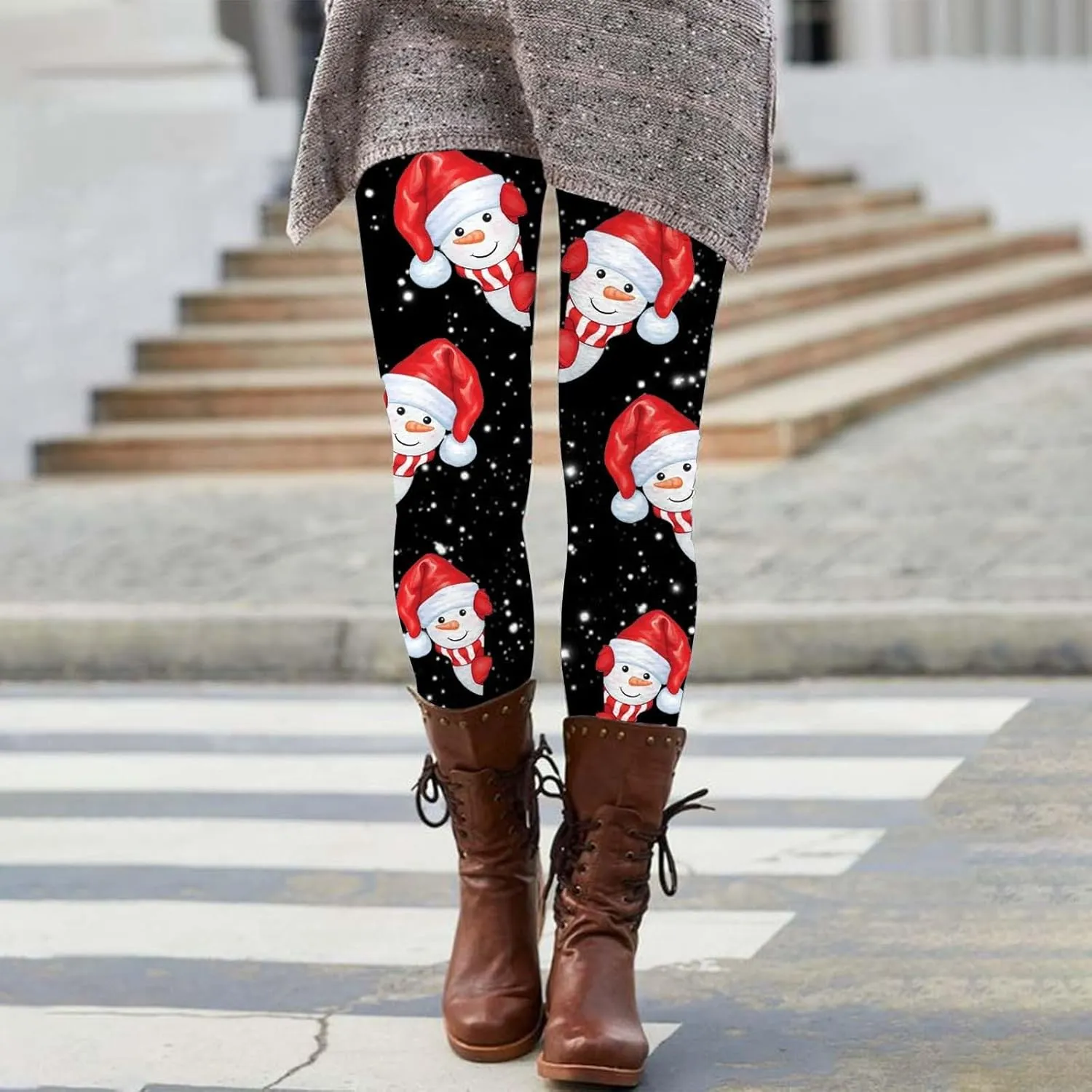 Halloween Leggings Pants for Women Elastic High Waist Yoga Pants Workout Pumpkins Ghost Print Slim Fit Lounge Pants