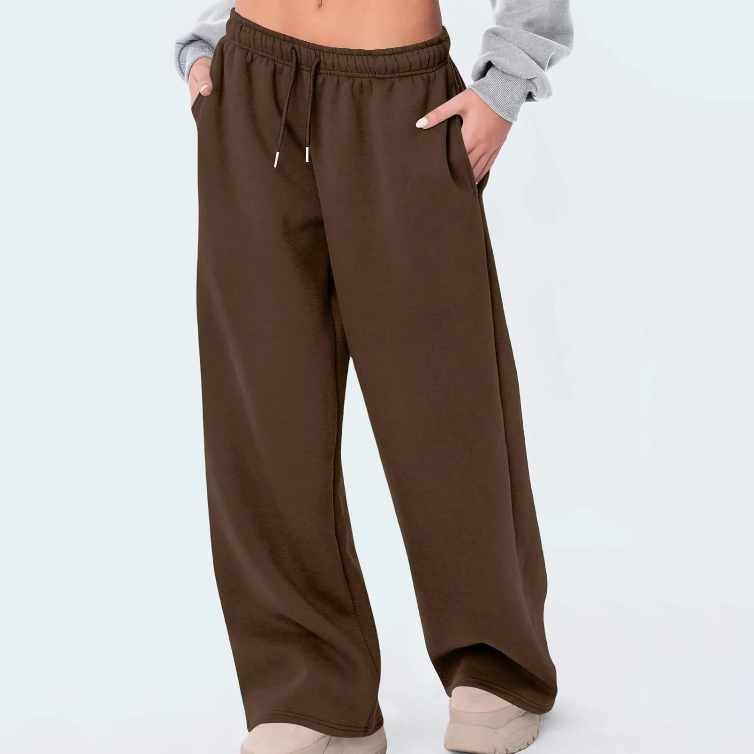 High Waist Wide Leg Sweatpants Women with Pockets Casual Athletic Pants Tall Length Gym Running Trousers