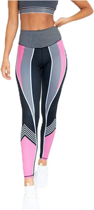 High Waist Yoga Pants Color Block Tummy Control Workout Stretch Running Dance Yoga Leggings for Women S-XL