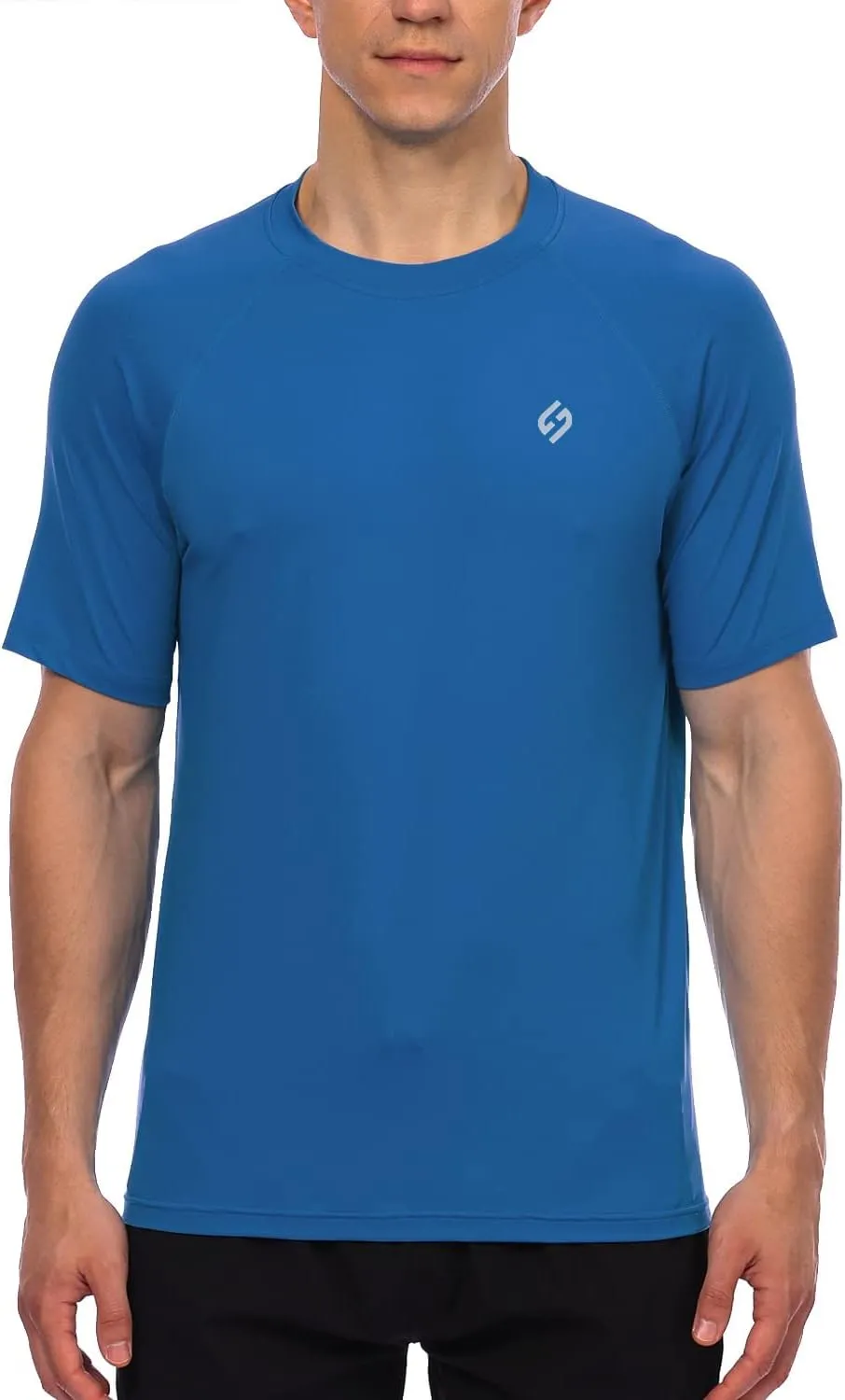 HODOSPORTS Men's Swim Shirt Quick Dry Short Sleeve UPF 50  Rash Guard Sun Protection