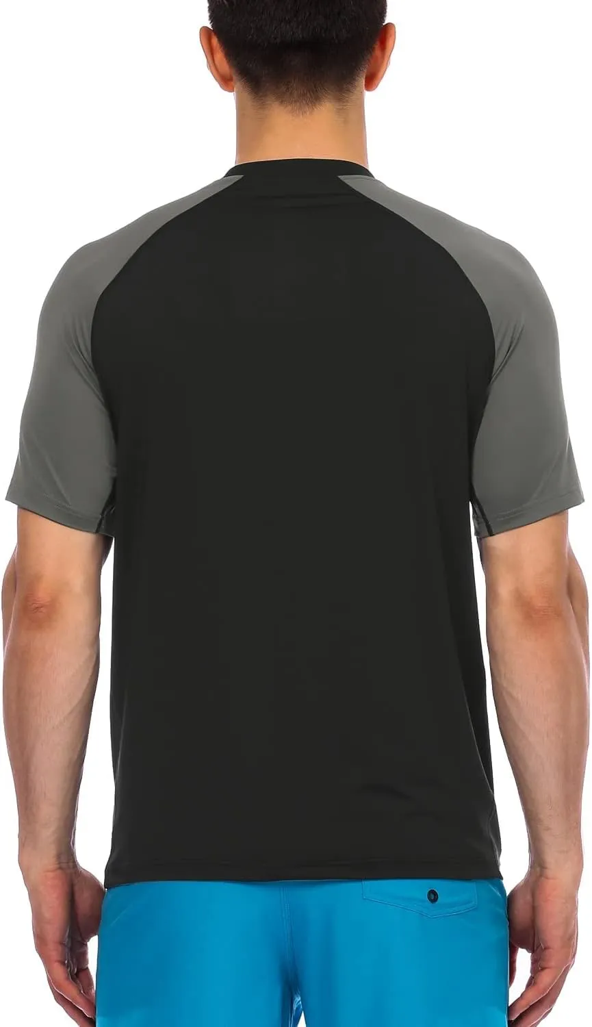 HODOSPORTS Men's Swim Shirt Quick Dry Short Sleeve UPF 50  Rash Guard Sun Protection