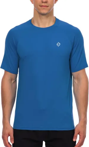 HODOSPORTS Men's Swim Shirt Quick Dry Short Sleeve UPF 50  Rash Guard Sun Protection