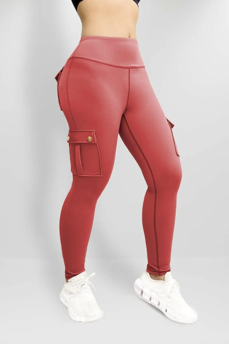 Kubbon Women's Yoga Leggings Butt Lifting Cargo Pants High Waist Tummy Control Workout Pants Lounge Trousers with Pockets