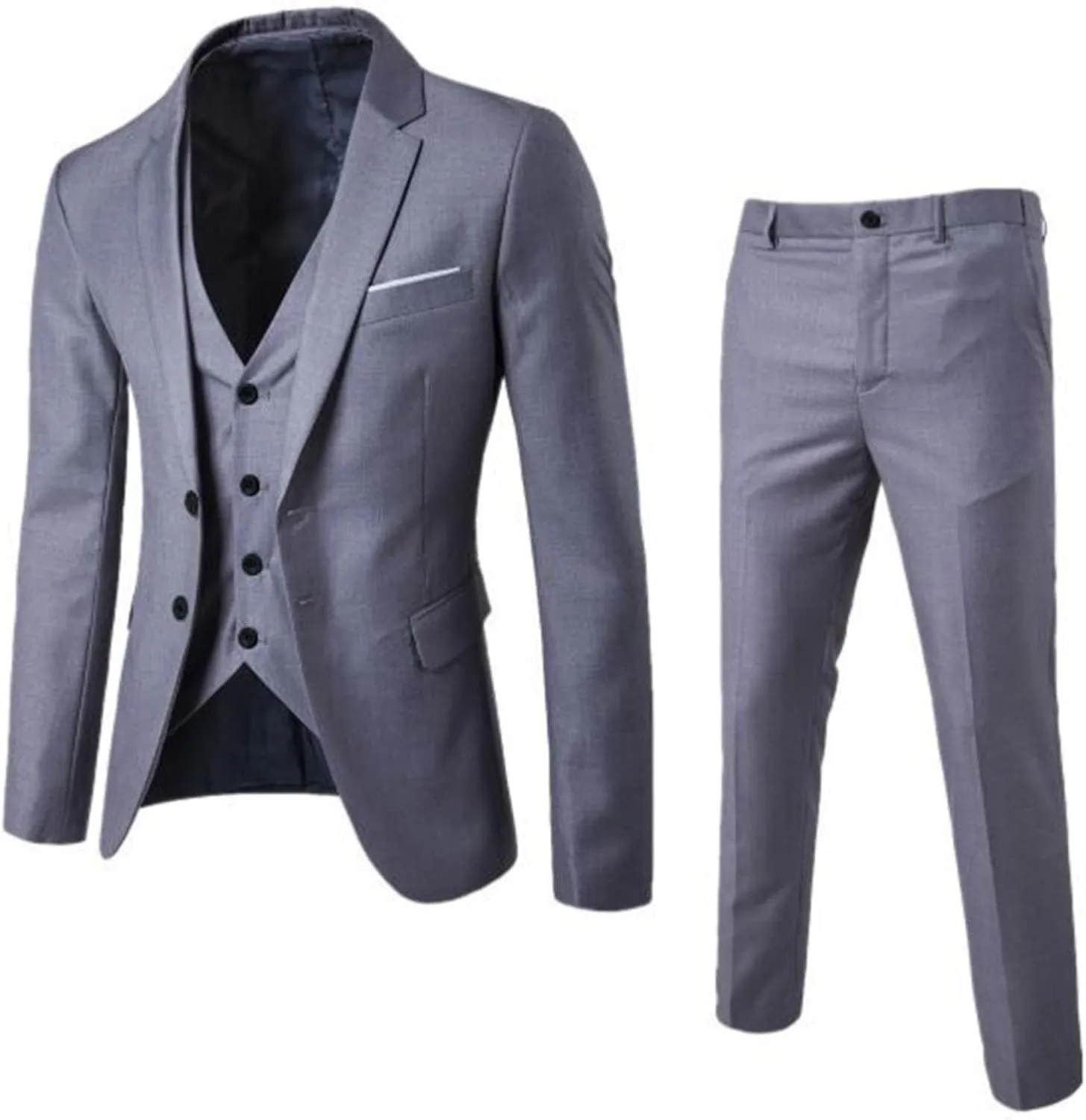 LCMTWX Men Suits Slim 3 Suit Business Wedding Party Jacket Vest & Pants Men Blazer Suit Pants For Men Men'S Casual Suits