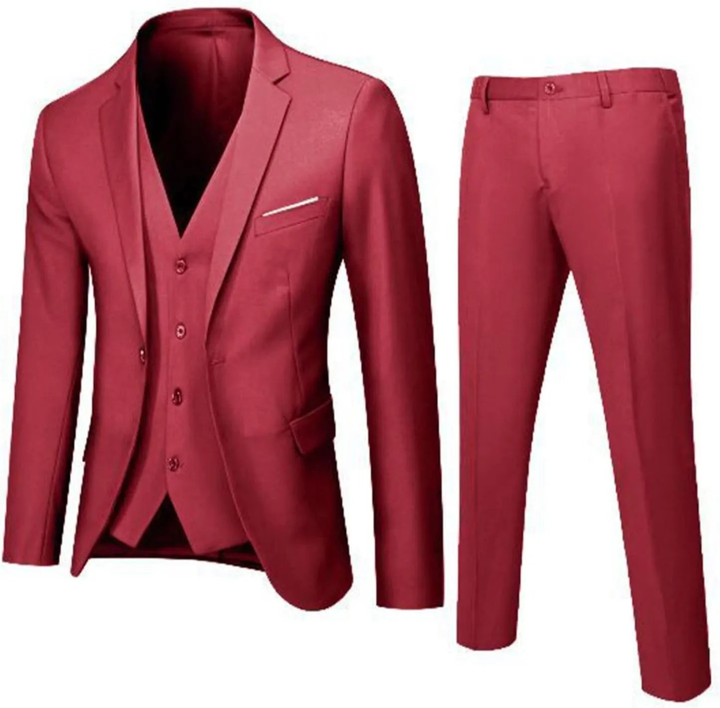 LCMTWX Men Suits Slim 3 Suit Business Wedding Party Jacket Vest & Pants Men Blazer Suit Pants For Men Men'S Casual Suits
