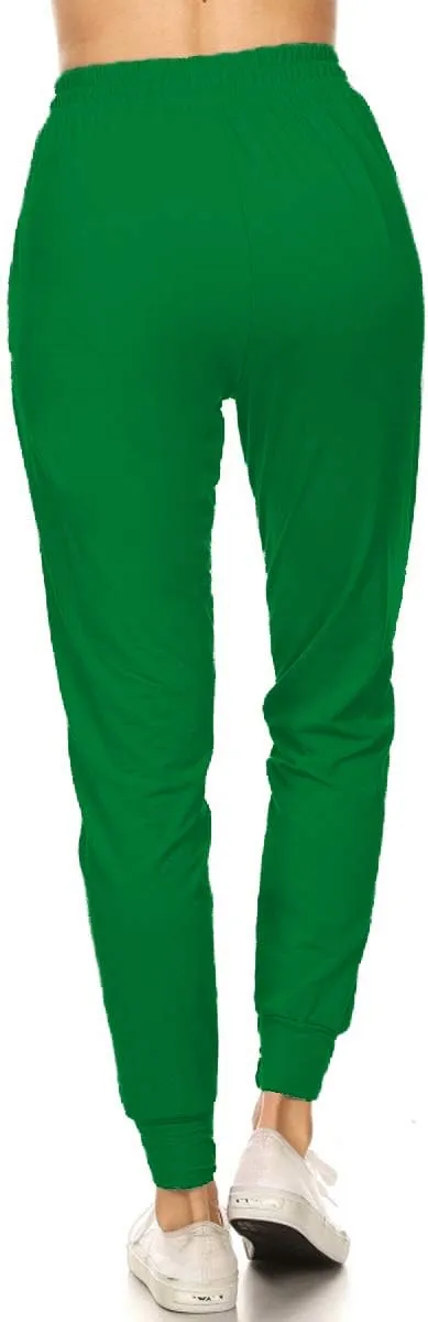 Leggings Depot Women's Jogger Track Cuff Sweatpants with Pockets for Yoga, Workout