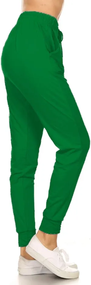 Leggings Depot Women's Jogger Track Cuff Sweatpants with Pockets for Yoga, Workout