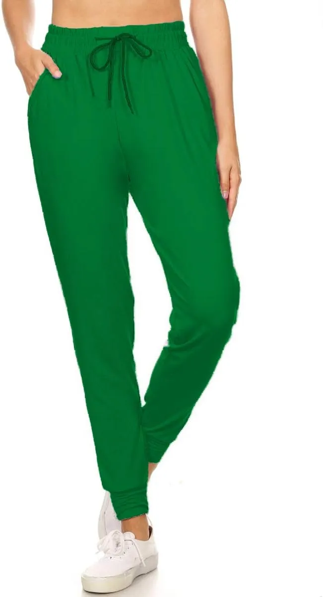 Leggings Depot Women's Jogger Track Cuff Sweatpants with Pockets for Yoga, Workout