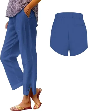 Linen Pants Women Summer Loose Casual Pants for Women Cotton Gauze Pant Plus
