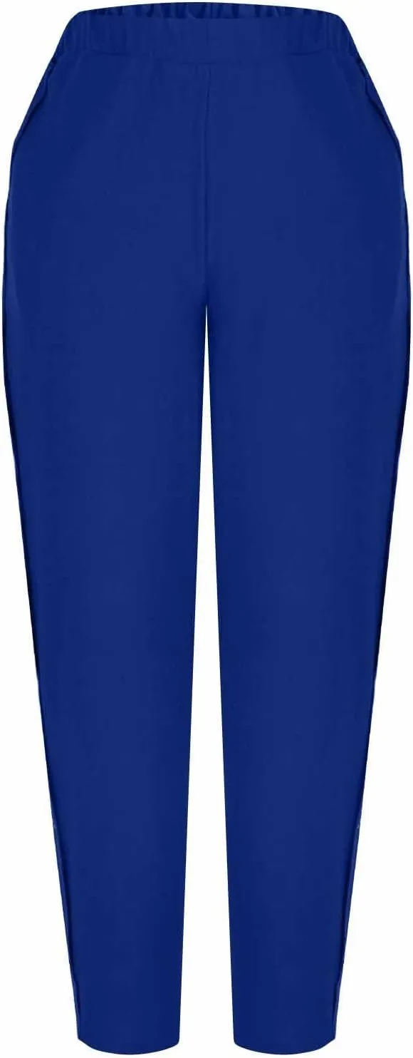Lmdudan 2025 Womens Casual Linen Pants High Waist Summer Boho Beach Pants Lounge Pant Trousers with Pockets Vacation Outfits