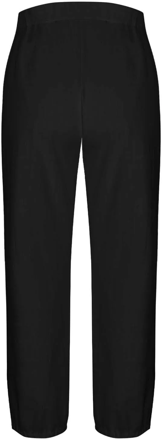 Lmdudan Women Linen Capri Pants Casual Drawstring Elastic High Waist Baggy Wide Leg Cropped Pants Trousers for Ladies Summer