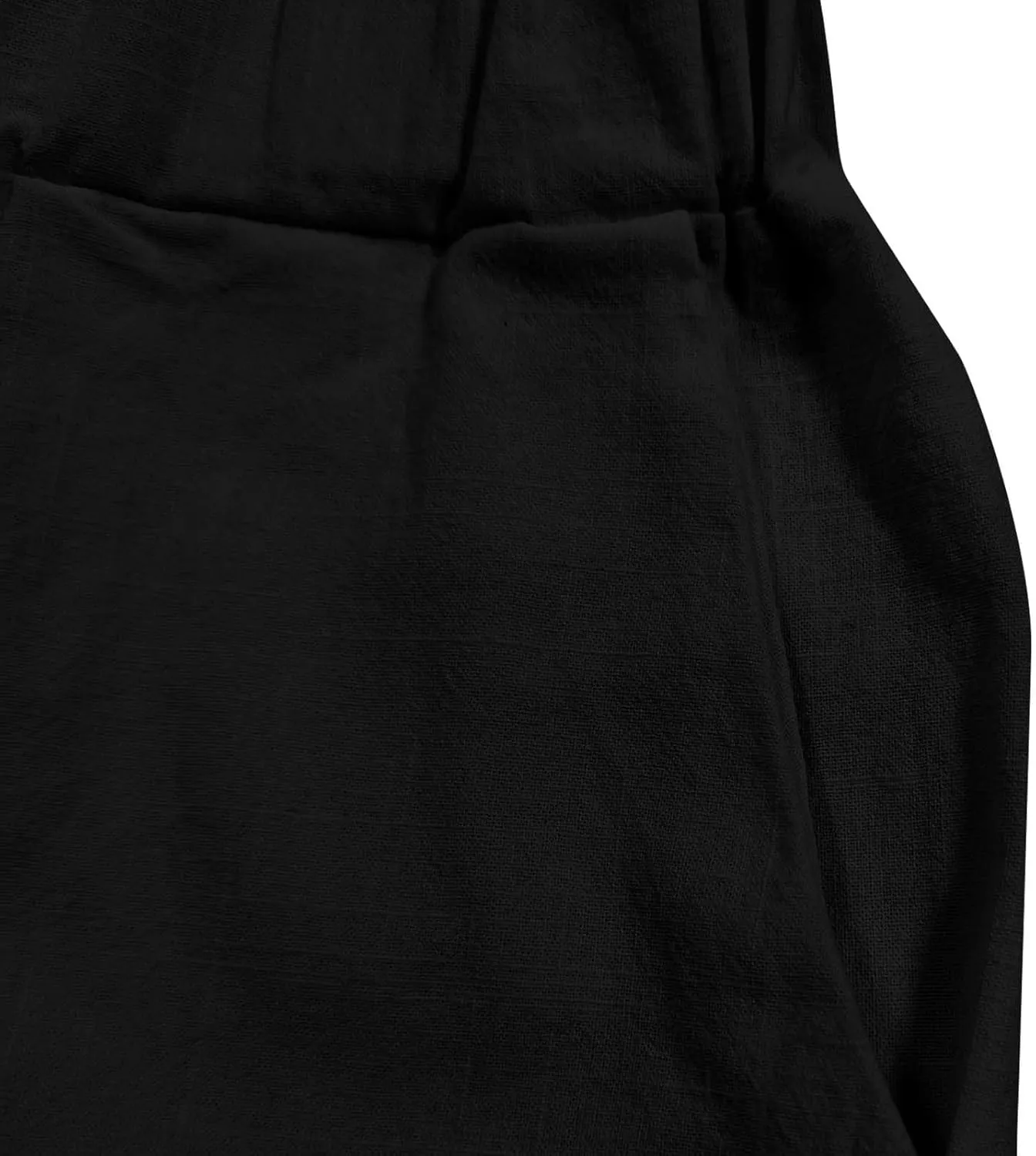 Lmdudan Women Linen Capri Pants Casual Drawstring Elastic High Waist Baggy Wide Leg Cropped Pants Trousers for Ladies Summer