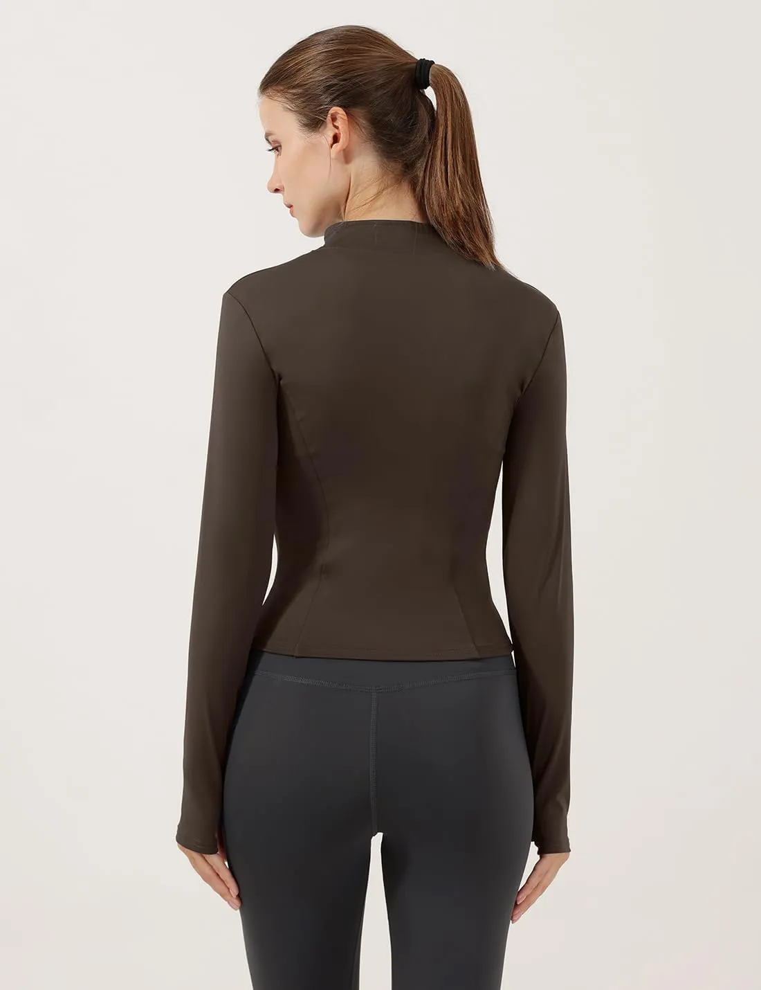 Locachy Women's Lightweight Stretchy Workout Full Zip Running Track Jacket with Thumb Holes