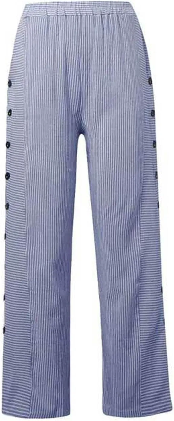 Loose Linen Pants For Women Petite Striped Print Cropped Trouser Drawstring Summer Soft Capri Sweatpant With Pocket