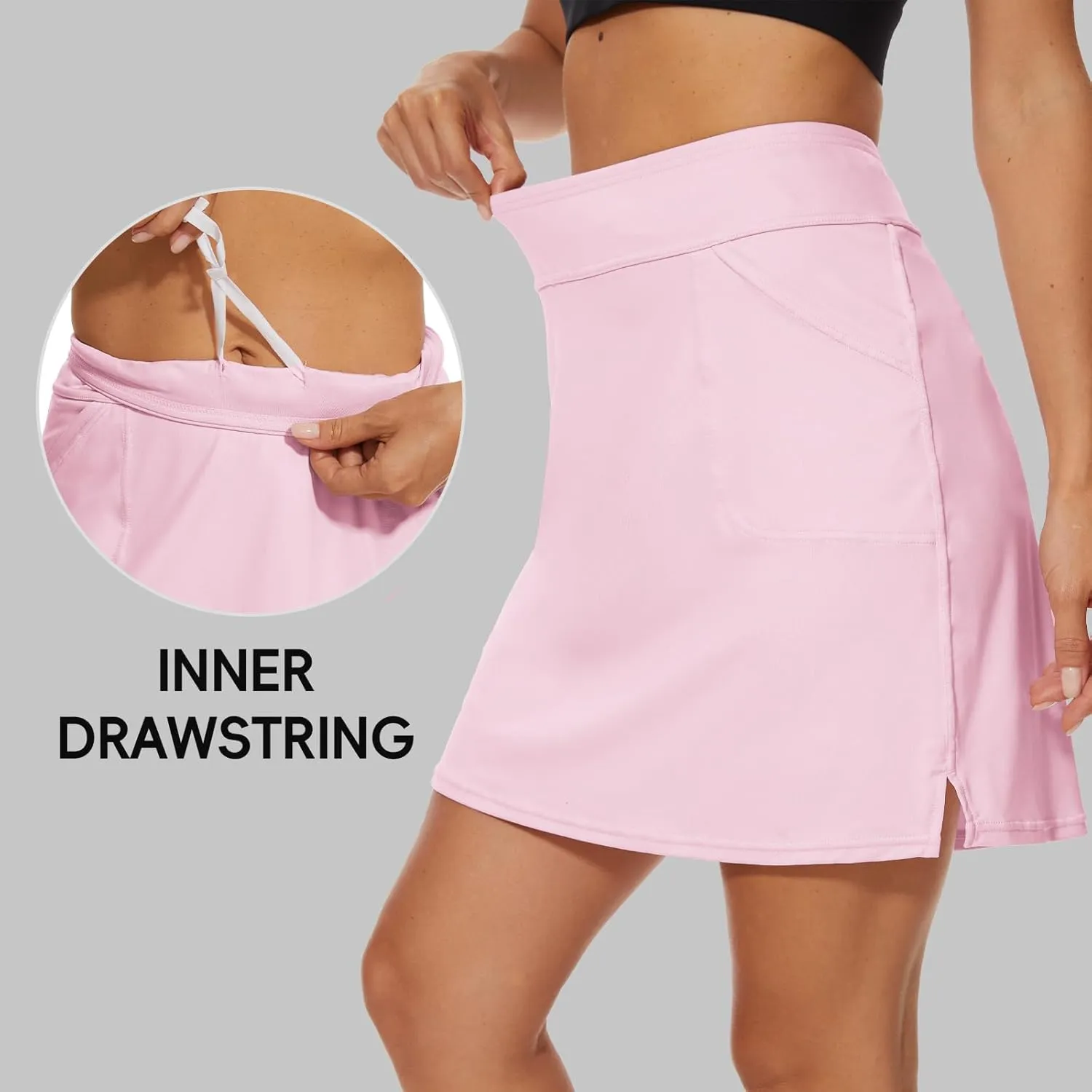 M MOTEEPI Skorts Skirts for Women 18" Athletic Golf Skort with Pockets Casual Dressy High Waist