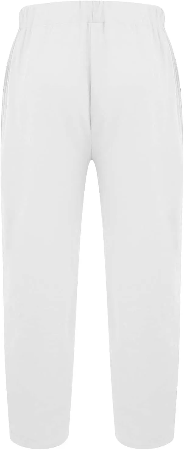 Men Linen Capri Pants Plus Size Drawstring Elastic Waist Zipper Cuffs Cropped Trousers Lightweight Beach Pants Pocket