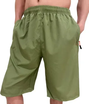 Men's Athletic Running Workout Shorts 11 inches Swim Trunks with Ziper Pockets Quick Dry Lightweight