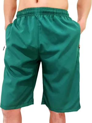 Men's Athletic Running Workout Shorts 11 inches Swim Trunks with Ziper Pockets Quick Dry Lightweight