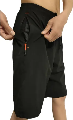 Men's Athletic Running Workout Shorts 11 inches Swim Trunks with Ziper Pockets Quick Dry Lightweight
