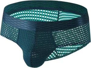 Men's Breathable Mesh Briefs Sexy Low Waist Front Pouch Underwear Lightweight Thin Quick Dry Close Fitting Panties