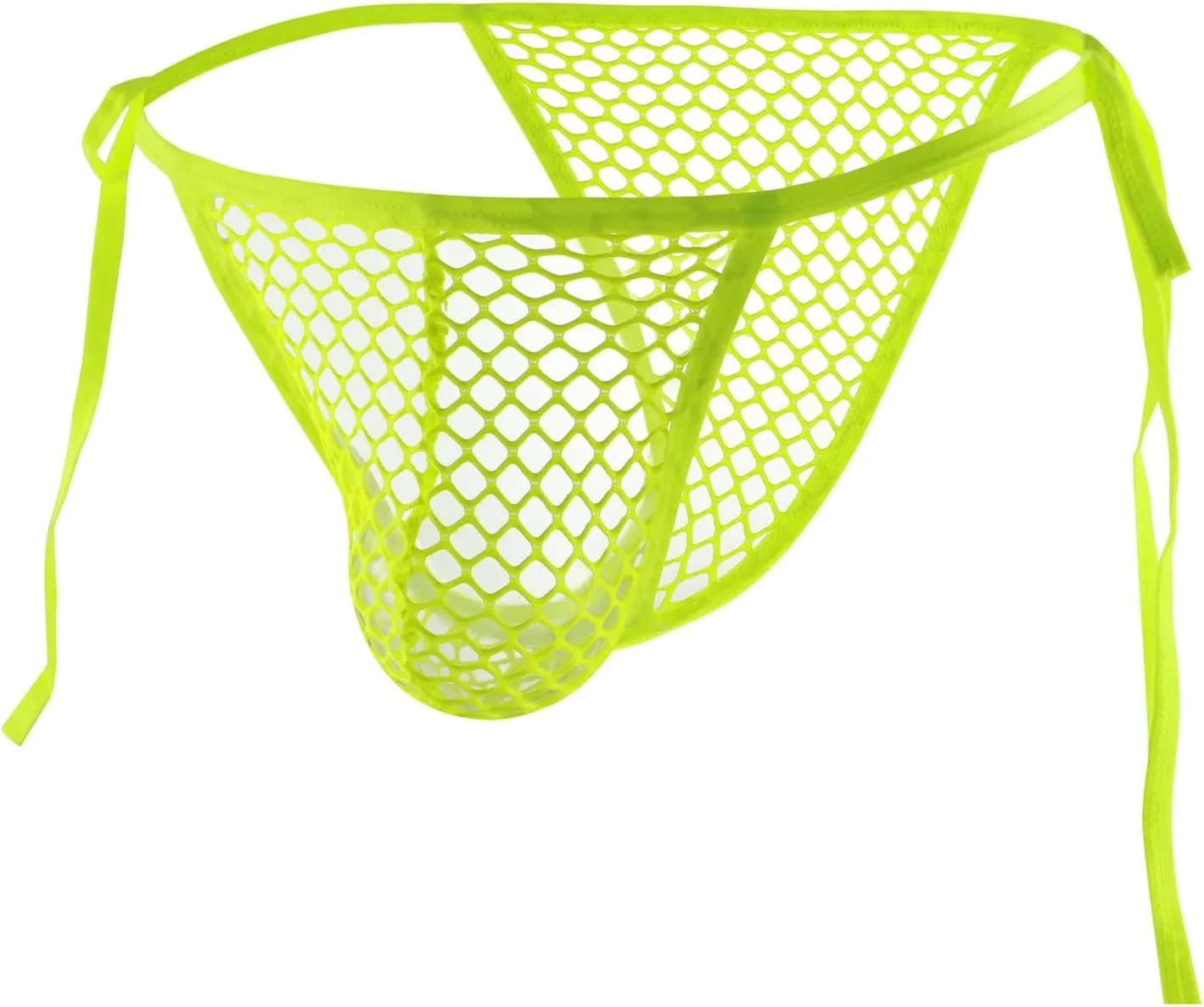 Men's Fishnet Mesh Briefs Sexy G-Strings See Through Thongs Bikini Underpants Breathable Bulge Pouch Underwear
