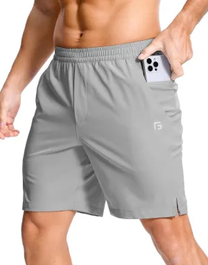 Men's Lightweight Athletic Shorts with Zipper Pockets 7"/5"/9" Gym Workout Quick Dry Running Tennis Basketball Shorts for Men