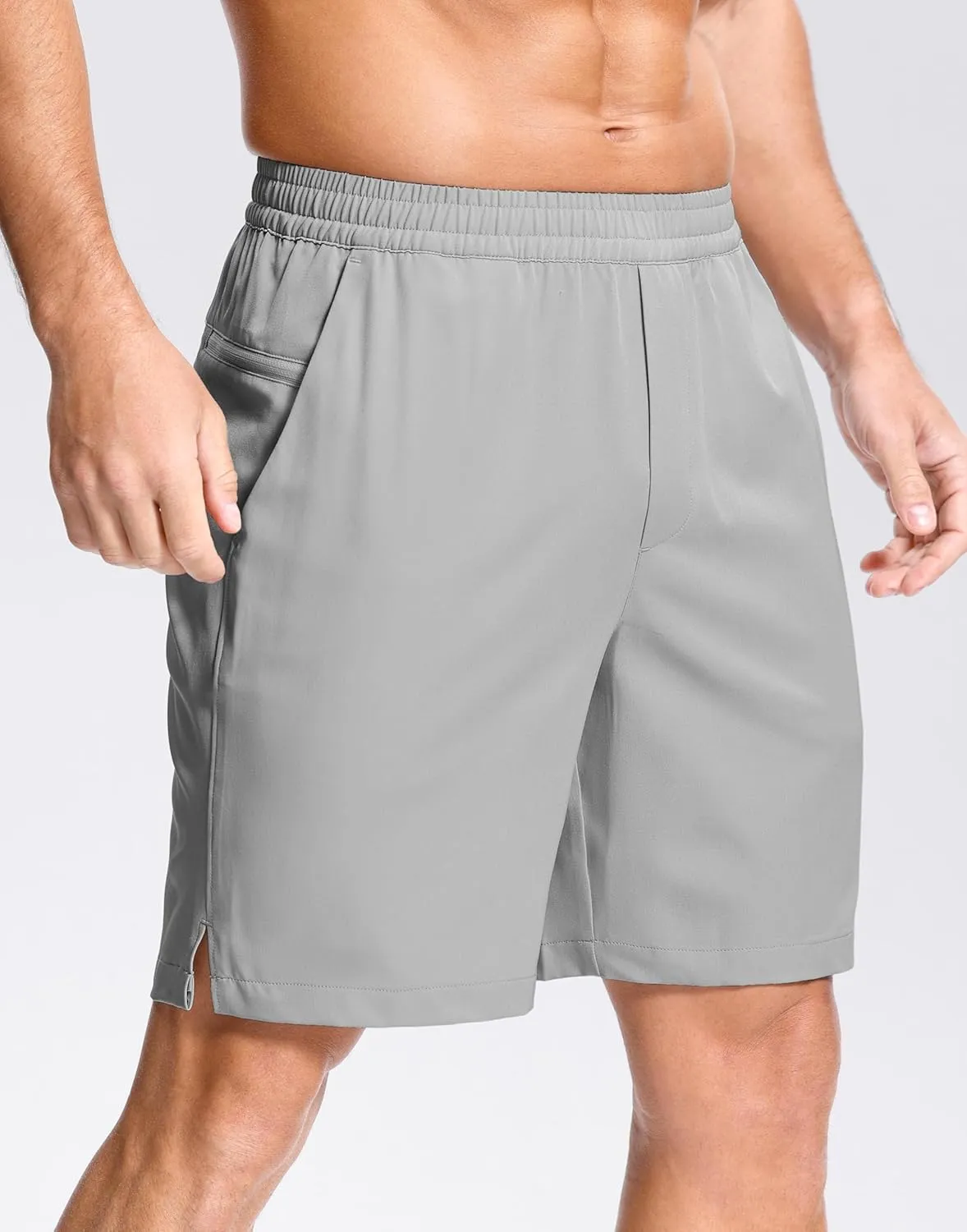 Men's Lightweight Athletic Shorts with Zipper Pockets 7"/5"/9" Gym Workout Quick Dry Running Tennis Basketball Shorts for Men