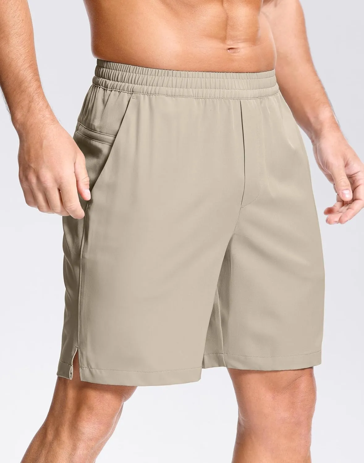 Men's Lightweight Athletic Shorts with Zipper Pockets 7"/5"/9" Gym Workout Quick Dry Running Tennis Basketball Shorts for Men