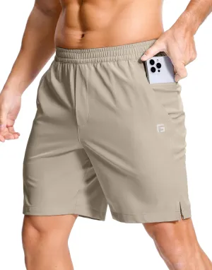 Men's Lightweight Athletic Shorts with Zipper Pockets 7"/5"/9" Gym Workout Quick Dry Running Tennis Basketball Shorts for Men