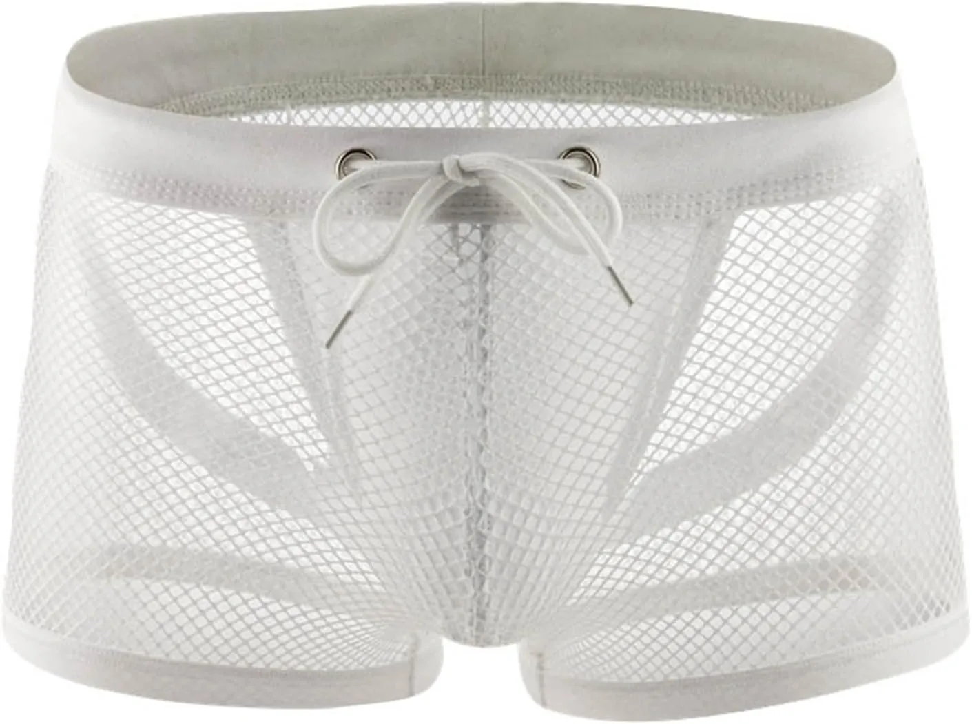Men's Mesh See Through Boxers Sexy Silk Underwear Sheer boxer trunk Breathable Erotic Briefs Men's Sleepwear Thongs