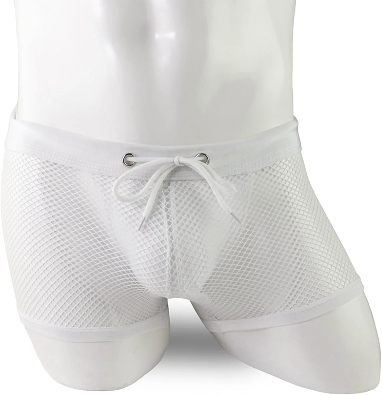 Men's Mesh See Through Boxers Sexy Silk Underwear Sheer boxer trunk Breathable Erotic Briefs Men's Sleepwear Thongs